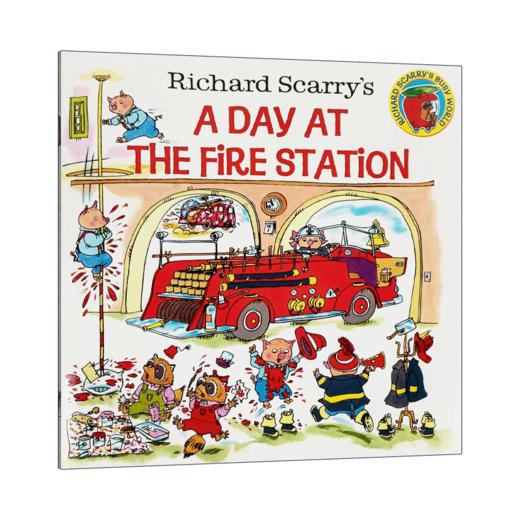 英文原版绘本 Richard Scarrys a Day at the Fire Station 消防站的一天 儿童启蒙阅读训练英语辅导提升阅读能力图画故事书 商品图1