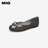 MIO米奥春季圆头平跟时髦小单鞋闪钻蝴蝶俏皮浅口单鞋女鞋M241440806 商品缩略图1