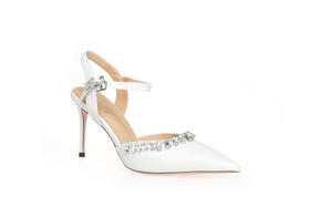 豪麟名鞋奥莱迪嘉女鞋半凉鞋珠光胎牛皮革DJYYA41WB006白色  原价1960元