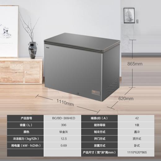 海尔（Haier）306升低霜商用冰柜冷藏柜冷冻柜冰柜家用大冷柜BC/BD-306HED 商品图0