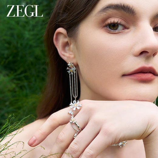 ZEGL设计师雏夏系列小雏菊蜜蜂戒指女简约可爱开口指环花朵食指戒 商品图7