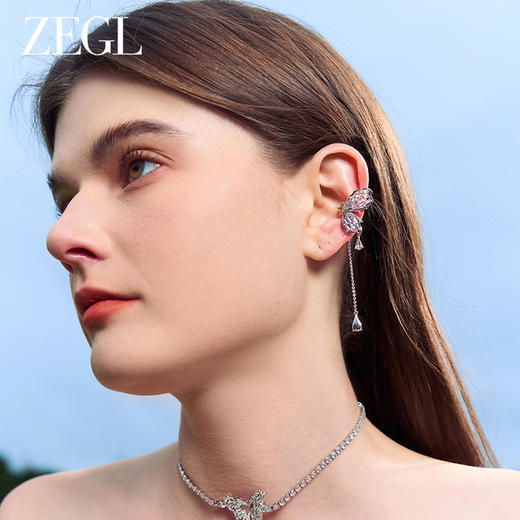 ZEGL设计师印象花园系列繁花朵耳环女耳骨夹2024耳夹蜻蜓蝴蝶耳饰 商品图2