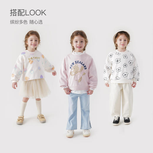 马克珍妮女童超舒棉卫衣儿童趣味涂鸦宽松圆领上衣春款新品240072 商品图2