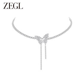 ZEGL设计师印象花园系列蝴蝶项链女款颈链时尚高级感锁骨链配饰品