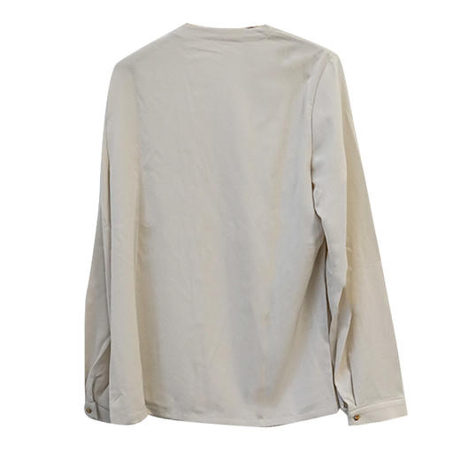 VIVIAN LIU薇薇安刘QD2253001秋女装新款斜领口飘带弹力雪纺衬衫 商品图1