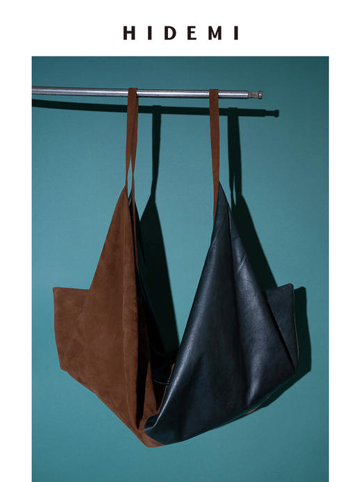 HIDEMI 麂皮拼接牛皮行囊包小号/大号 商品图3