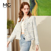 mc2小香风粗花呢圆领外套女装2024春季新款法式千金风显白蓝色 商品缩略图0