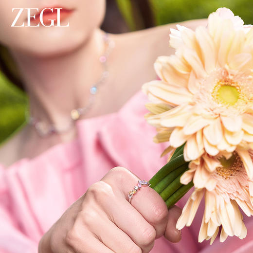 ZEGL设计师印象花园系列紫色蝴蝶戒指女小众高级感指环花朵食指戒 商品图5