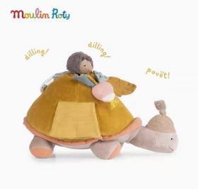 法国moulinroty三只邦尼兔系列多功能乌龟玩偶 43 x 21cm