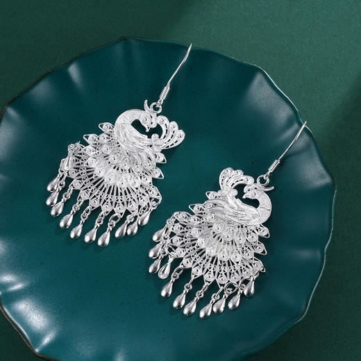 子佩集S990孔雀耳环【QFES026】花丝2402 商品图0