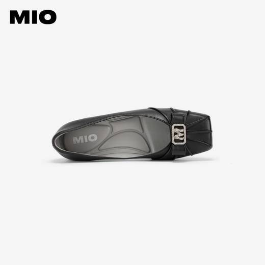 MIO米奥春季复古猪鼻方头低跟单鞋钻饰时髦浅口小单鞋女鞋M241433702 商品图2