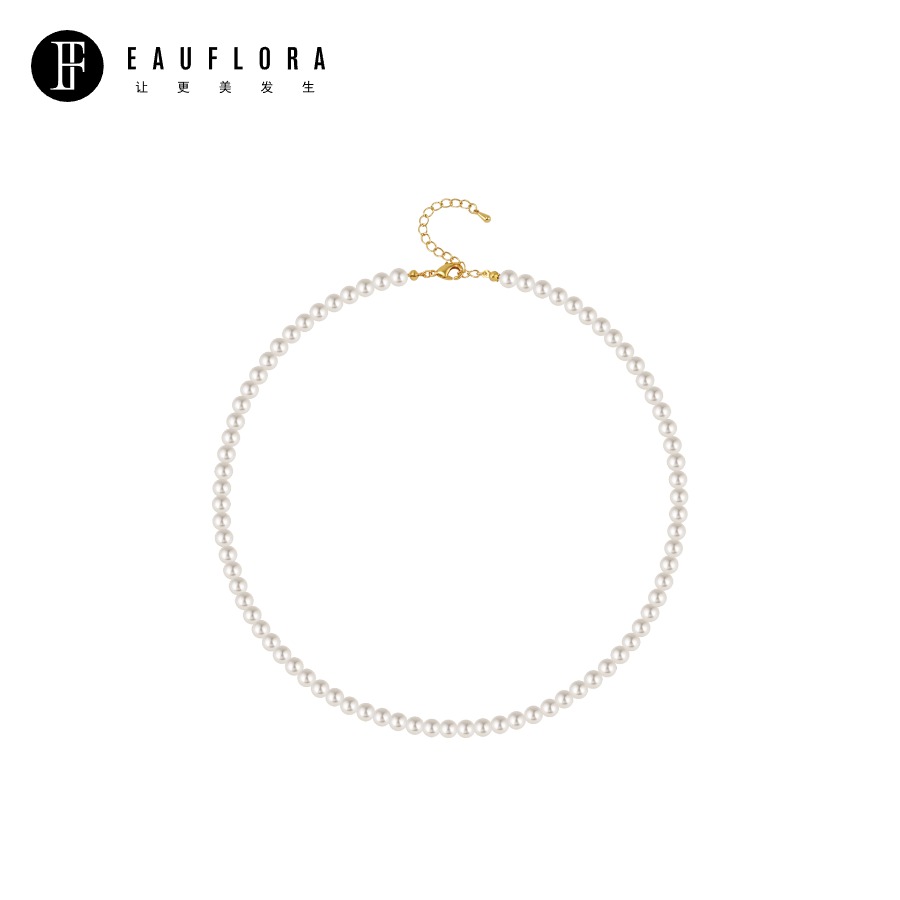 『净月』圆形仿珍珠百搭项链-5MM