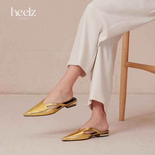 heelz设计师手工鞋履 ｜真皮条带尖头穆勒鞋牛皮20mm 商品图1