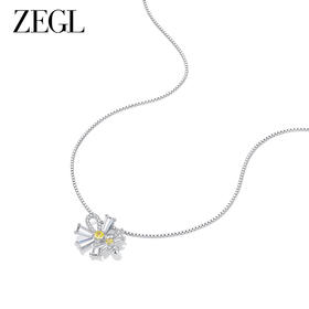 ZEGL设计师雏夏系列小雏菊蜜蜂项链女925银小众毛衣锁骨链配饰品