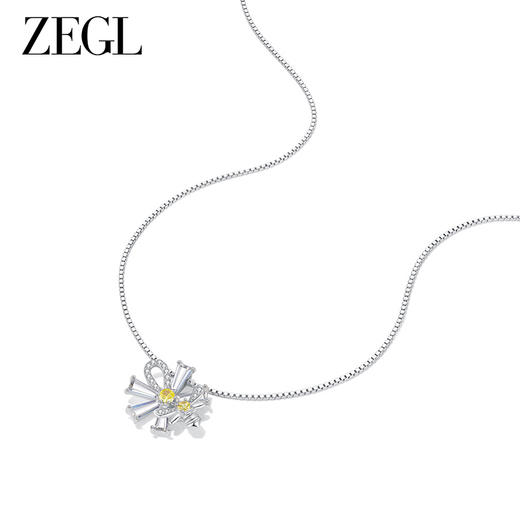 ZEGL设计师雏夏系列小雏菊蜜蜂项链女925银小众毛衣锁骨链配饰品 商品图0