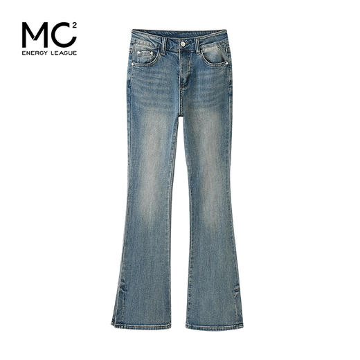 mc2脚口开叉牛仔微喇裤女装2024春季新款修身显瘦时尚气质款穿搭 商品图3