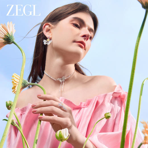ZEGL设计师印象花园系列蝴蝶项链女款颈链时尚高级感锁骨链配饰品 商品图2