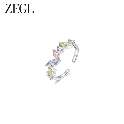 ZEGL设计师印象花园系列紫色蝴蝶戒指女小众高级感指环花朵食指戒 商品图2