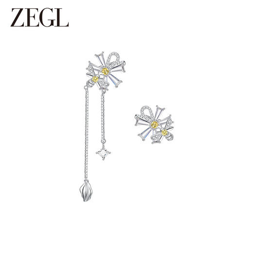 ZEGL设计师雏夏系列小雏菊蜜蜂耳环耳夹无耳洞女新款耳骨夹耳饰品 商品图0