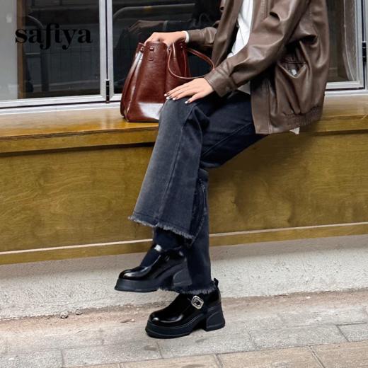 Safiya/索菲娅2024春季学院风配裙子甜酷粗高跟厚底JK玛丽珍鞋 SF41112405 商品图3