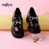 Safiya/索菲娅2024春季小个子增高英伦漆皮高跟厚底乐福鞋 SF41112406 商品缩略图0