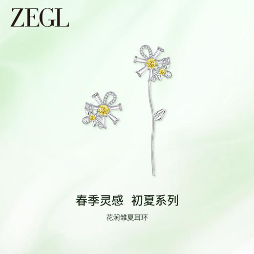 ZEGL设计师雏夏系列小雏菊耳环女蝴蝶结耳钉2024新款925银针耳饰 商品图1