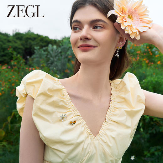 ZEGL设计师雏夏系列花朵雏菊胸针高档女胸花别针2024新款蜜蜂领针 商品图2
