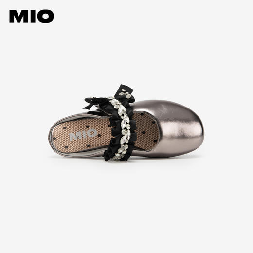 MIO米奥夏季厚底坡跟凉鞋蝴蝶结包头拖勃肯拖女鞋M242240101 商品图2