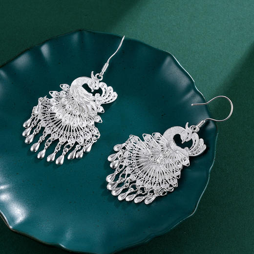 子佩集S990孔雀耳环【QFES026】花丝2402 商品图2