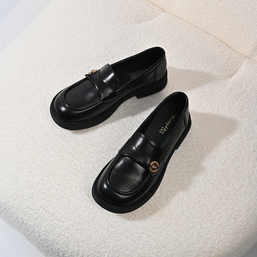 2024经典鲨春季女鞋新款方头哑光时尚乐福鞋KW178-D17011 商品图2