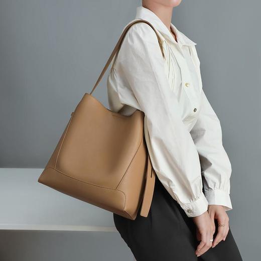 Viney大包包包女小众2023新款女包斜挎包百搭真皮单肩大容量通勤水桶包 商品图1
