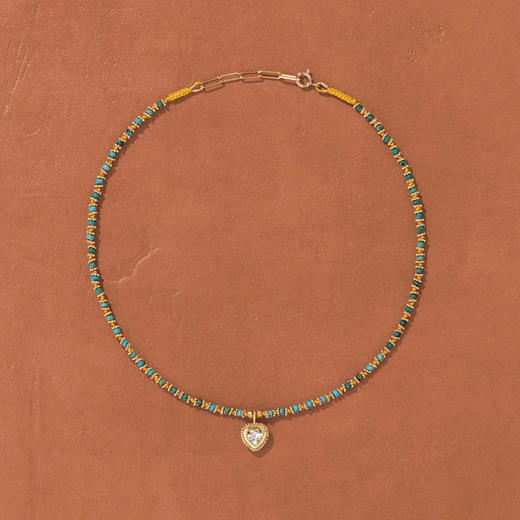 订购8周到｜Tityaravy-GiniK-浅绿色紫水晶 心形 吊坠 串珠 项链［法国设计师］ 商品图4