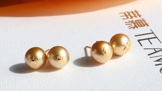 【五芒星】南洋金珠耳钉 商品图0