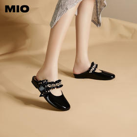 MIO米奥夏季厚底坡跟凉鞋蝴蝶结包头拖勃肯拖女鞋M242240101