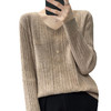 丁摩 羊毛混纺春秋新款V领针织衫女外穿毛衣宽松显瘦上衣内搭打底衫潮5ZF-063 商品缩略图4