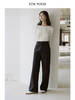ForPoem 现货 24/SS原创设计翻边休闲复古阔腿长裤宽松显瘦直筒休闲裤 商品缩略图2