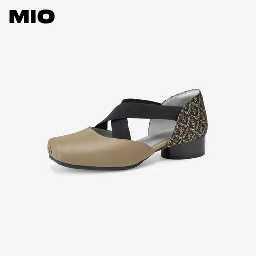 MIO米奥夏季方头低跟单鞋交叉带式国风复古芭蕾鞋女鞋M242241010 商品图2