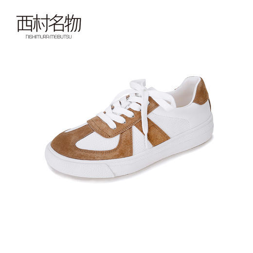 西村名物2024春夏新品真皮软底运动轻便休闲复古德训鞋女鞋T24AM11371 商品图1