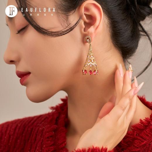 『圣诞树』红色幸运彩宝耳环 商品图1