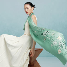 万事利“锦园春”双面印花长巾