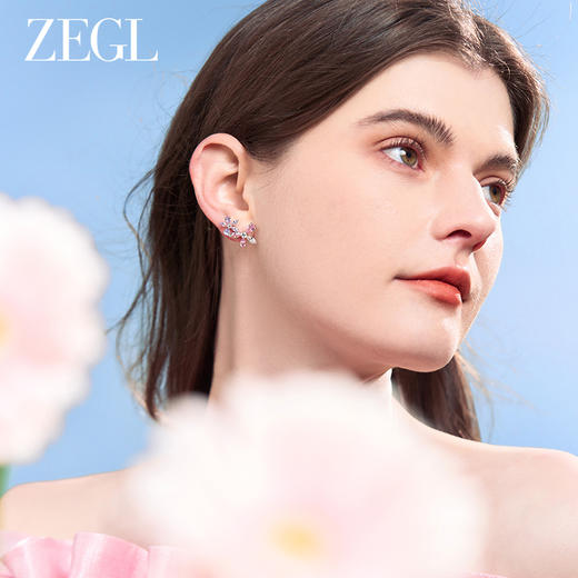 ZEGL设计师印象花园系列繁花朵耳环女小众高级感耳钉925银针耳饰 商品图5