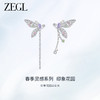 ZEGL设计师印象花园系列蜻蜓蝴蝶耳环女耳骨夹人造珍珠无耳洞耳夹 商品缩略图1