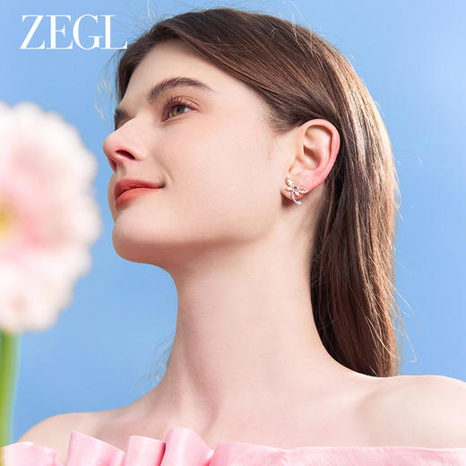 ZEGL设计师印象花园系列蝴蝶耳环女黄色小众独特耳钉925银针耳饰 商品图3