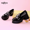 Safiya/索菲娅2024春季小个子增高英伦漆皮高跟厚底乐福鞋 SF41112406 商品缩略图5