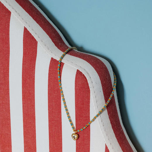 订购8周到｜Tityaravy-GiniK-浅绿色紫水晶 心形 吊坠 串珠 项链［法国设计师］ 商品图2