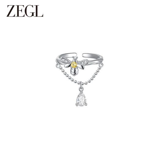 ZEGL设计师雏夏系列小雏菊蜜蜂戒指女简约可爱开口指环花朵食指戒 商品图1