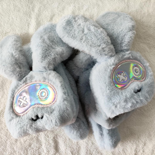 优待源选女款加绒加厚可爱软糯露指触屏毛茸茸保暖学生半指手套YXPS3314 商品图1