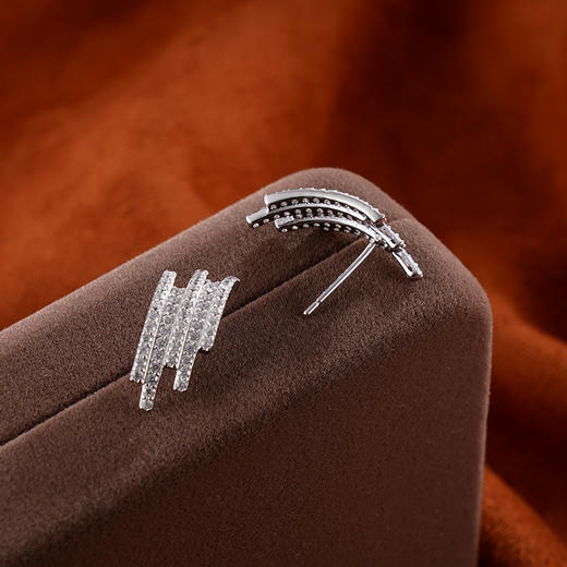 子佩集925银【晶尘】耳钉【YK03047】时尚竖条2402 商品图1