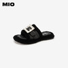 MIO米奥夏季低跟拖鞋方扣钻饰舒适慵懒一字拖毛毛拖女M243131920 商品缩略图1