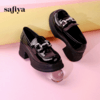 Safiya/索菲娅2024春季小个子增高英伦漆皮高跟厚底乐福鞋 SF41112406 商品缩略图2